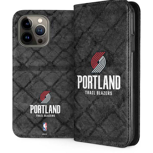 NBA Portland Trail Blazers Dark Rust iPhone 15 Pro Max Folio Case