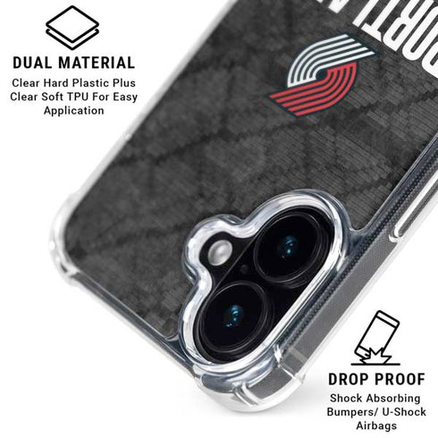 NBA Portland Trail Blazers Dark Rust iPhone 16 Clear Case
