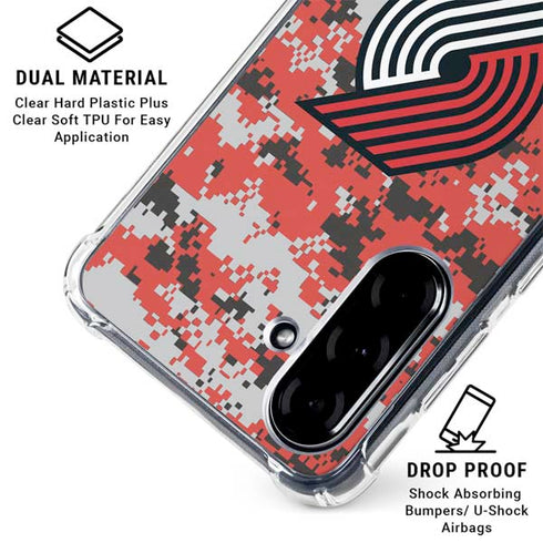 NBA Portland Trail Blazers Digi Camo Galaxy A36 5G Clear Case