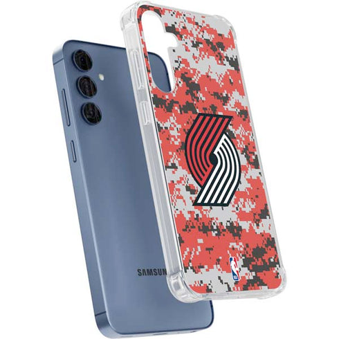 NBA Portland Trail Blazers Digi Camo Galaxy A55 5G Clear Case