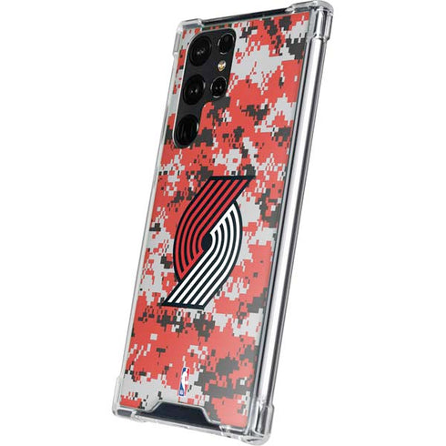 NBA Portland Trail Blazers Digi Camo Galaxy S23 Ultra Clear Case