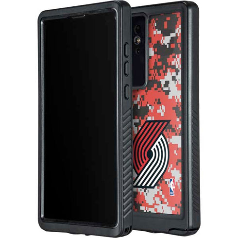 NBA Portland Trail Blazers Digi Camo Galaxy S24 Ultra Waterproof Case