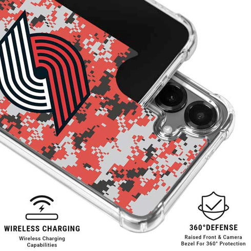 NBA Portland Trail Blazers Digi Camo Galaxy S26 Plus Clear Case