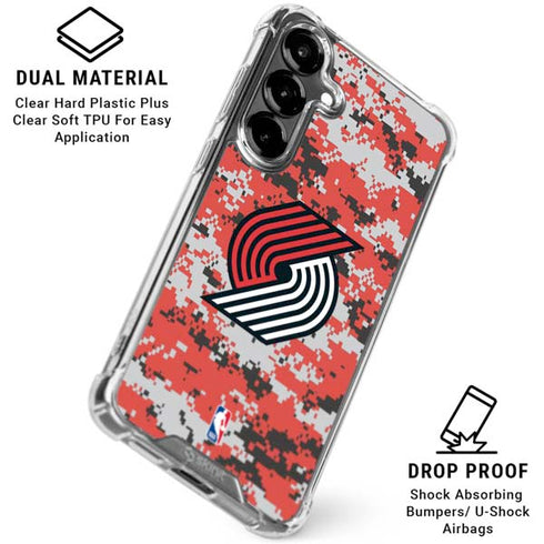 NBA Portland Trail Blazers Digi Camo Galaxy S26 Plus Clear Case
