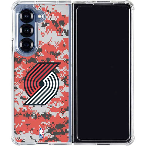 NBA Portland Trail Blazers Digi Camo Galaxy Z Fold6 Clear Case