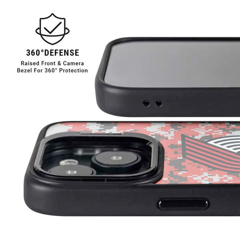 NBA Portland Trail Blazers Digi Camo iPhone 14 Plus Kickstand Case