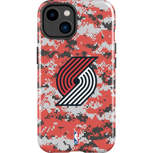 NBA Portland Trail Blazers Digi Camo iPhone 15 Impact Case