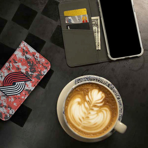 NBA Portland Trail Blazers Digi Camo iPhone 15 Plus Folio Case