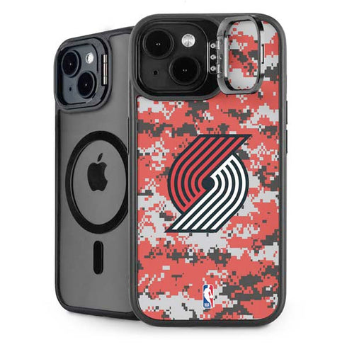 NBA Portland Trail Blazers Digi Camo iPhone 15 Plus Kickstand Case