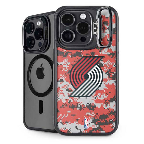 NBA Portland Trail Blazers Digi Camo iPhone 15 Pro Kickstand Case