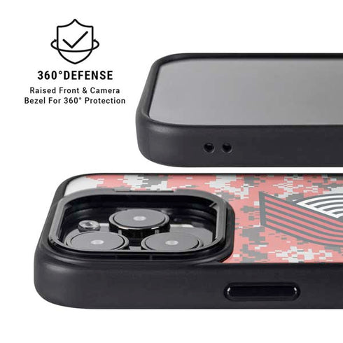 NBA Portland Trail Blazers Digi Camo iPhone 15 Pro Kickstand Case