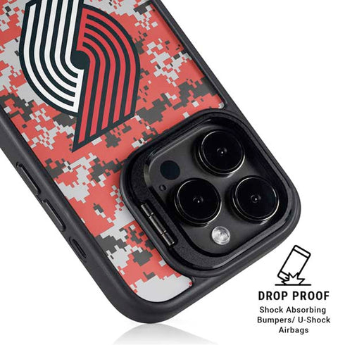 NBA Portland Trail Blazers Digi Camo iPhone 15 Pro Kickstand Case