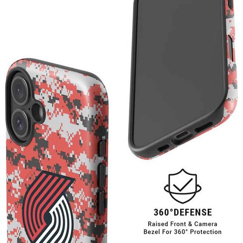 NBA Portland Trail Blazers Digi Camo iPhone 16 Magsafe Impact Case