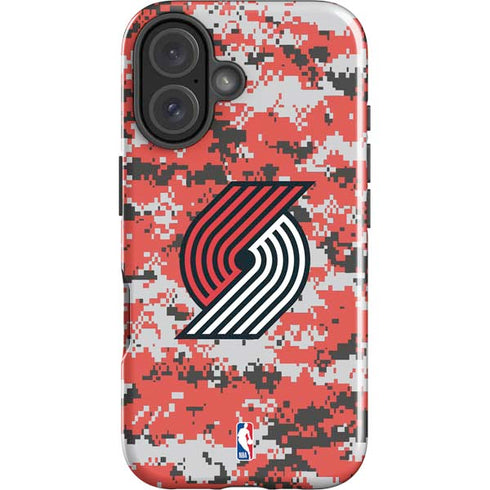 NBA Portland Trail Blazers Digi Camo iPhone 16 Plus Impact Case