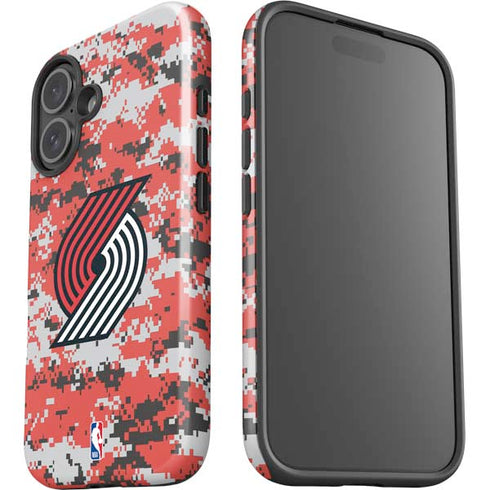 NBA Portland Trail Blazers Digi Camo iPhone 16 Plus Impact Case