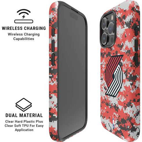 NBA Portland Trail Blazers Digi Camo iPhone 16 Pro Magsafe Impact Case
