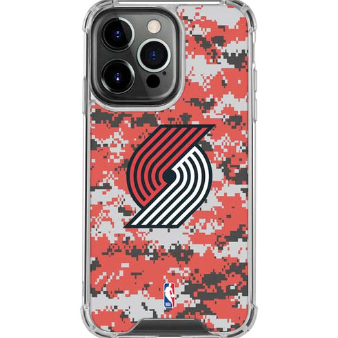NBA Portland Trail Blazers Digi Camo iPhone 16 Pro Max Clear Case