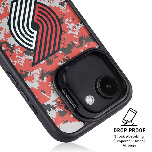 NBA Portland Trail Blazers Digi Camo iPhone 16e Kickstand Case
