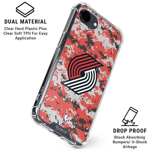 NBA Portland Trail Blazers Digi Camo iPhone 16e Clear Case