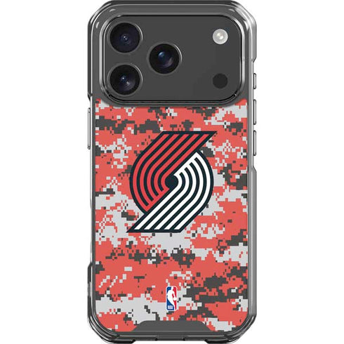 NBA Portland Trail Blazers Digi Camo iPhone 18 Pro Clear Case