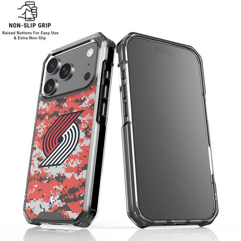 NBA Portland Trail Blazers Digi Camo iPhone 18 Pro Clear Case