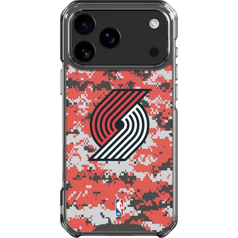 NBA Portland Trail Blazers Digi Camo iPhone 18 Pro Max Clear Case