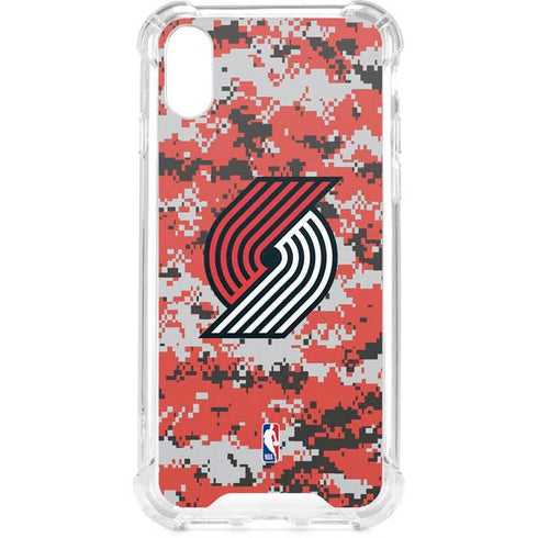 NBA Portland Trail Blazers Digi Camo iPhone XS Clear Case
