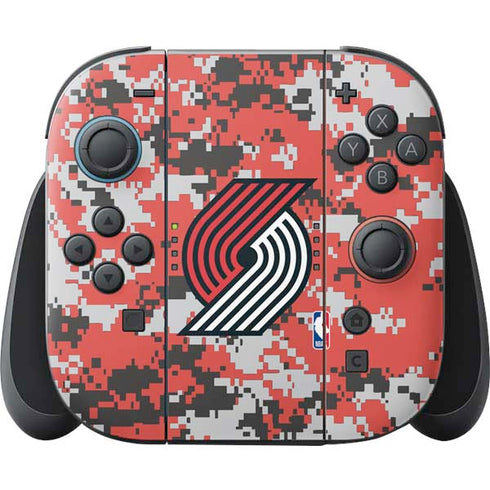 NBA Portland Trail Blazers Digi Camo Nintendo Switch 2 (2025) Joy-Con Controller Skin