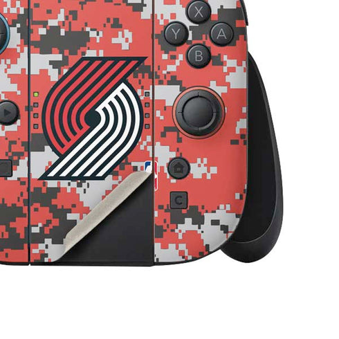 NBA Portland Trail Blazers Digi Camo Nintendo Switch 2 (2025) Joy-Con Controller Skin
