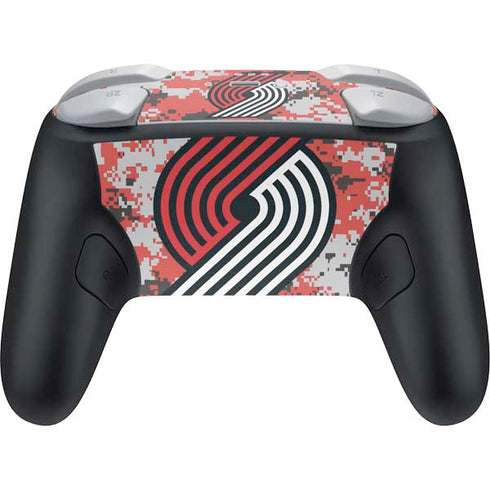 NBA Portland Trail Blazers Digi Camo Nintendo Switch 2 (2025) Pro Controller Skin