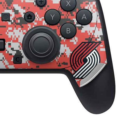 NBA Portland Trail Blazers Digi Camo Nintendo Switch 2 (2025) Pro Controller Skin