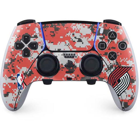 NBA Portland Trail Blazers Digi Camo PS5 DualSense Edge Pro Controller Skin