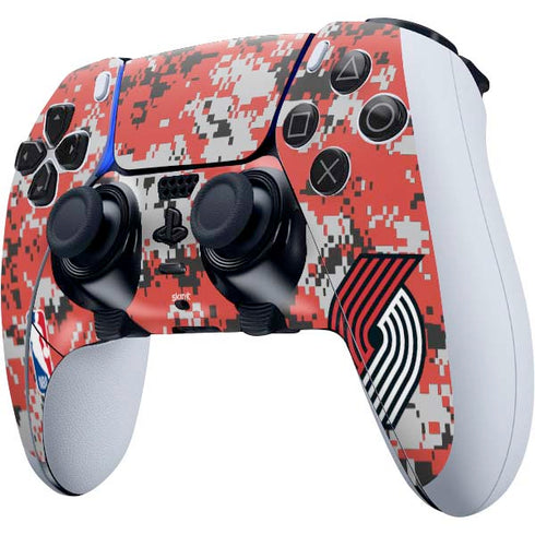 NBA Portland Trail Blazers Digi Camo PS5 DualSense Edge Pro Controller Skin