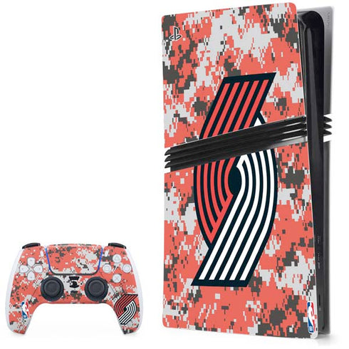NBA Portland Trail Blazers Digi Camo PS5 Pro Bundle Skin
