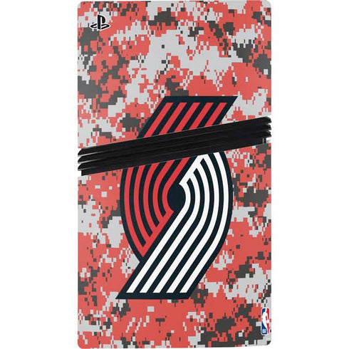 NBA Portland Trail Blazers Digi Camo PS5 Pro Disk Console Skin