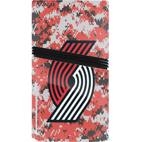 NBA Portland Trail Blazers Digi Camo PS5 Pro Disk Console Skin