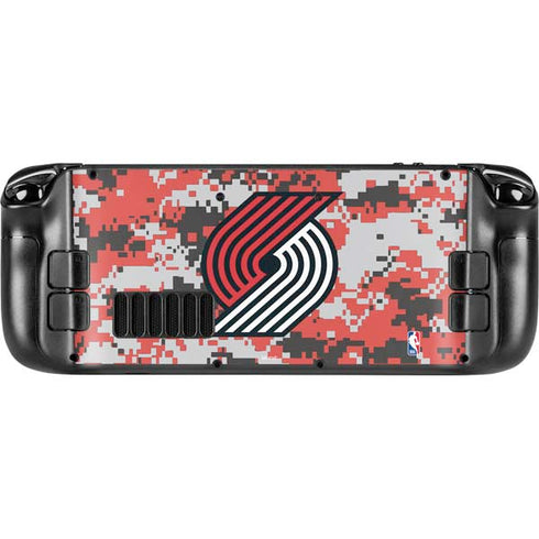 NBA Portland Trail Blazers Digi Camo Steam Deck Handheld Gaming Computer Skin