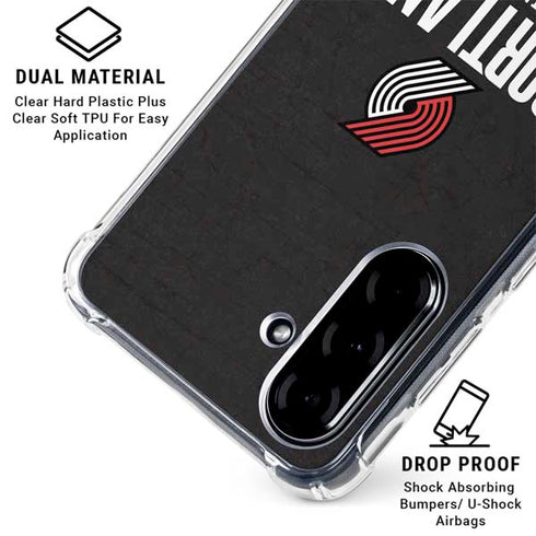 NBA Portland Trail Blazers Distressed Galaxy A36 5G Clear Case