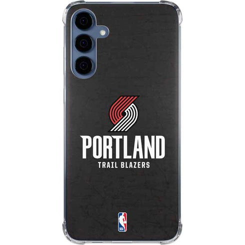 NBA Portland Trail Blazers Distressed Galaxy A55 5G Clear Case