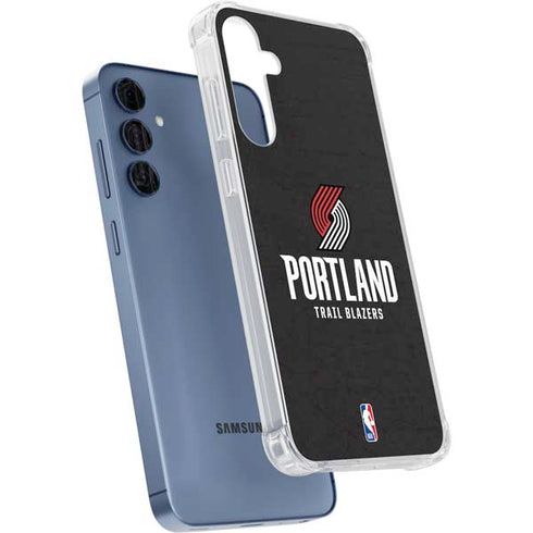 NBA Portland Trail Blazers Distressed Galaxy A55 5G Clear Case