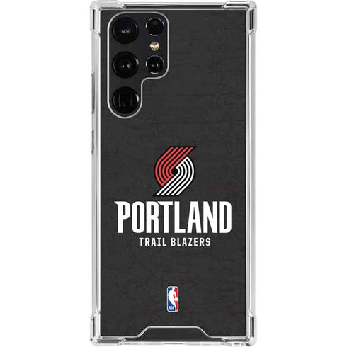 NBA Portland Trail Blazers Distressed Galaxy S23 Ultra Clear Case