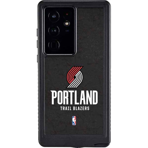 NBA Portland Trail Blazers Distressed Galaxy S24 Ultra Waterproof Case
