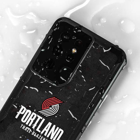 NBA Portland Trail Blazers Distressed Galaxy S24 Ultra Waterproof Case