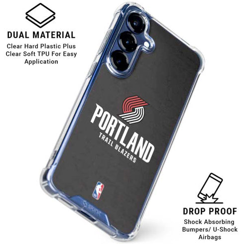 NBA Portland Trail Blazers Distressed Galaxy S25 Plus Clear Case
