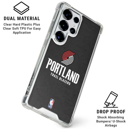 NBA Portland Trail Blazers Distressed Galaxy S25 Ultra Clear Case