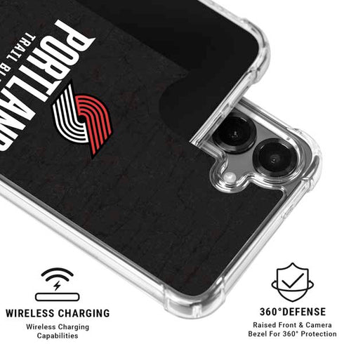 NBA Portland Trail Blazers Distressed Galaxy S26 Clear Case