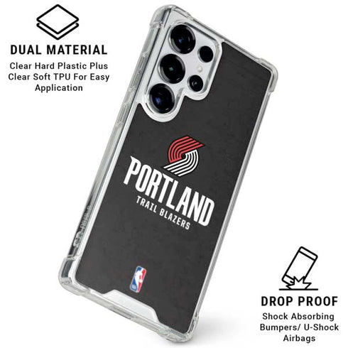 NBA Portland Trail Blazers Distressed Galaxy S26 Ultra Clear Case