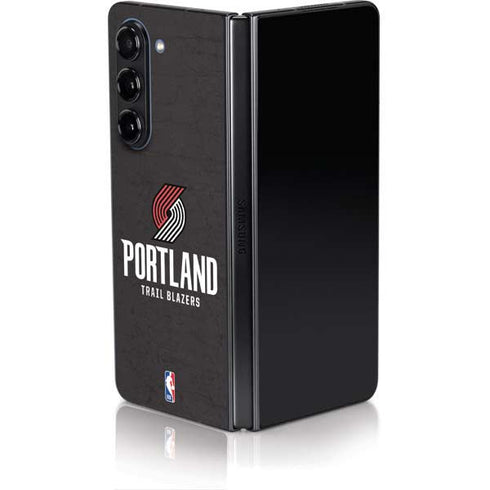 NBA Portland Trail Blazers Distressed Galaxy Z Fold5 5G Skin