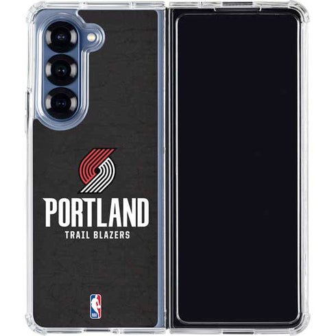 NBA Portland Trail Blazers Distressed Galaxy Z Fold6 Clear Case