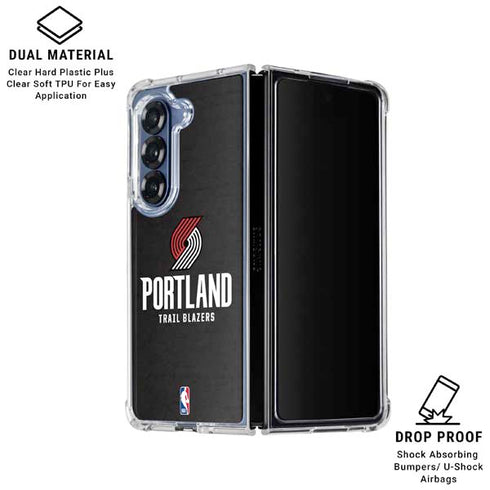 NBA Portland Trail Blazers Distressed Galaxy Z Fold6 Clear Case